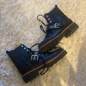 Black Leather Ankle Boots